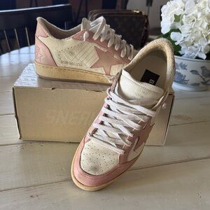 Golden Goose Women's Sneakers in Pink and Cream